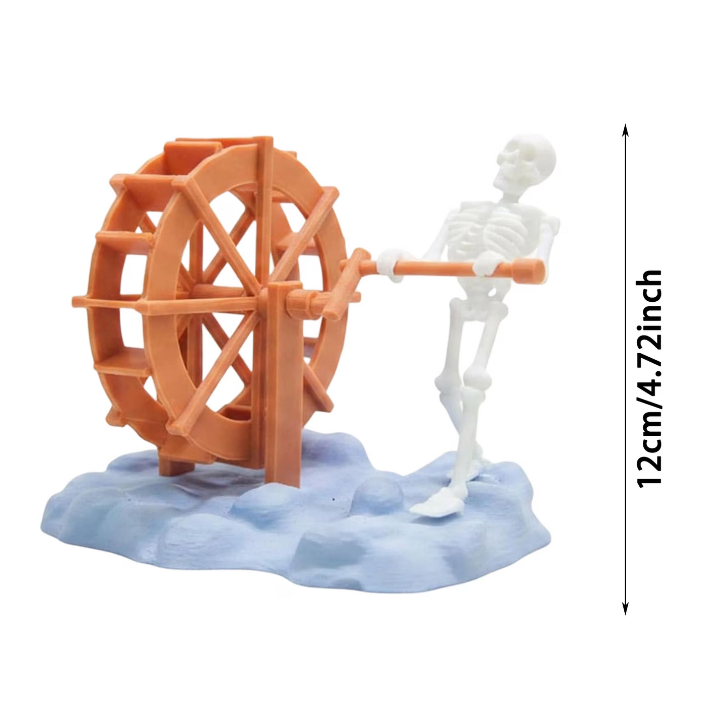 🐟✨Skeleton Aquarium Bubbler Moving Water Wheel Tank Ornament For Home Fish Tank Decor