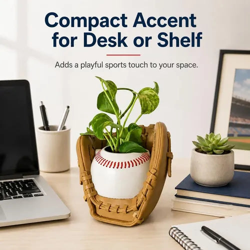 ⚾️ Baseball Glove Plant Pot – Resin Planter & Sports Décor