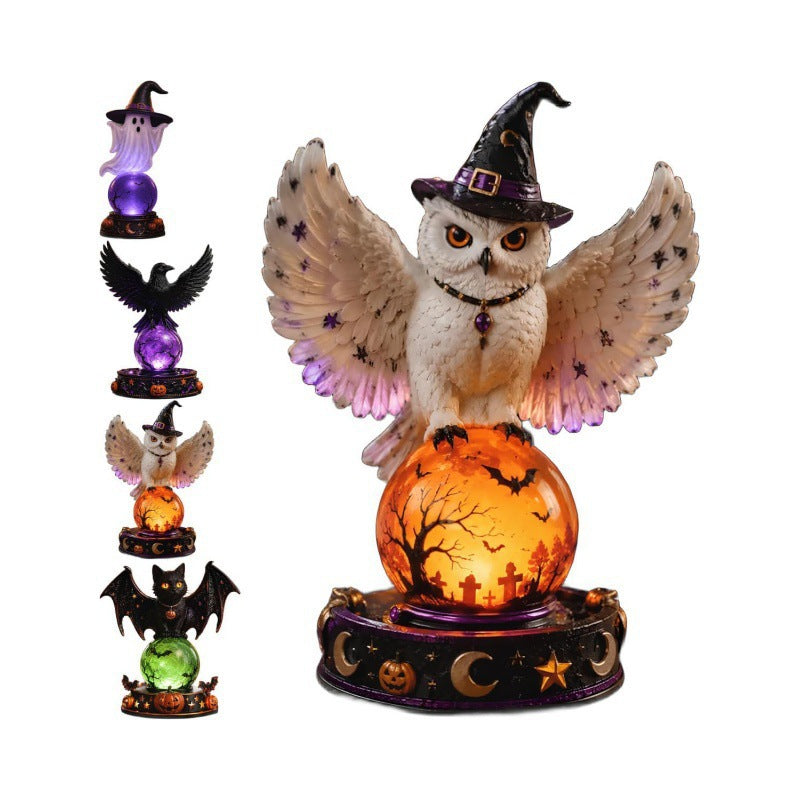 🔥 Last Day 49% OFF 🎃 Halloween Raven Crystal Ball Lighted Decor 👻