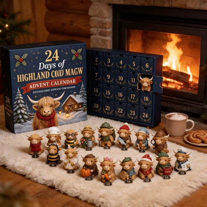 🐮 24 Days of Highland Cow Magic Advent Calendar – 24 Collectible Christmas Cow Surprises