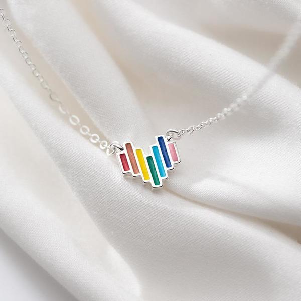 S925 Heart Rainbow Necklace