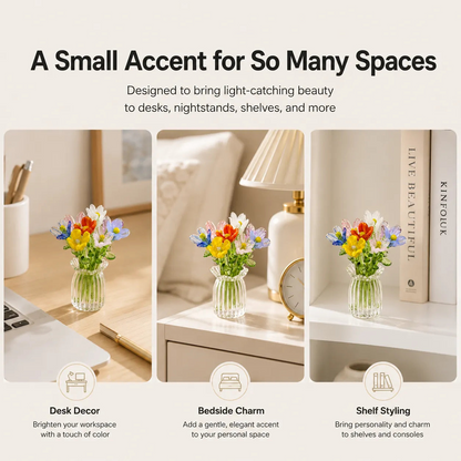 🌹 Miniature Glass Flower Set – Elegant Handcrafted Eternal Bloom Decor