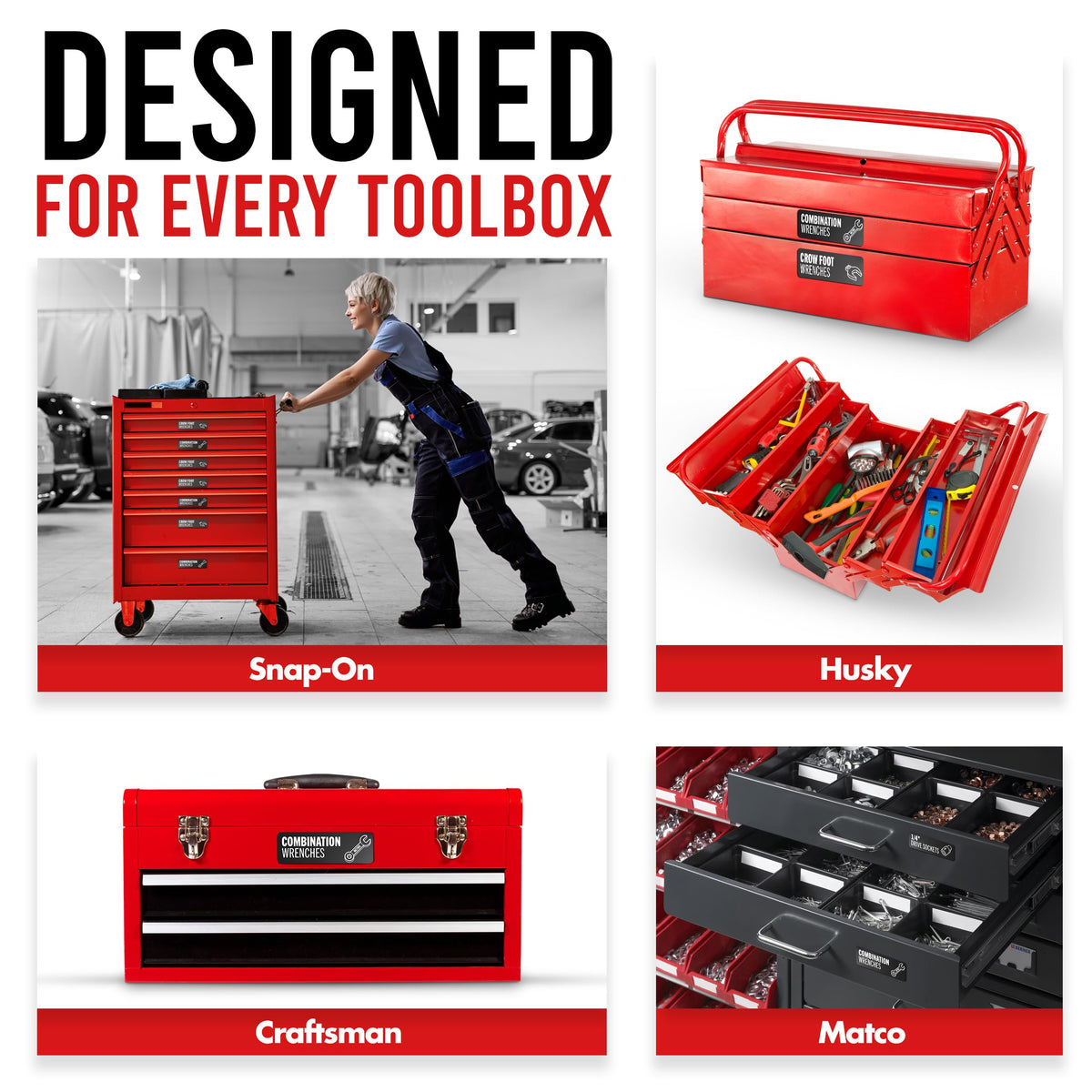 🧰 80-Piece Magnetic Toolbox Labels Kit
