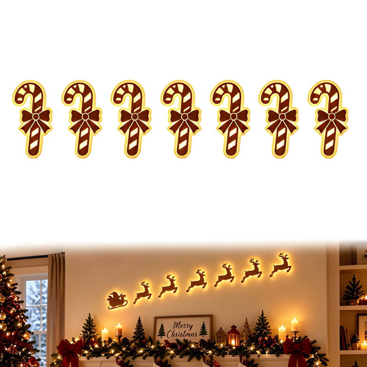 🎄LED Reindeer Wall Decorations - Festive Christmas Lighting