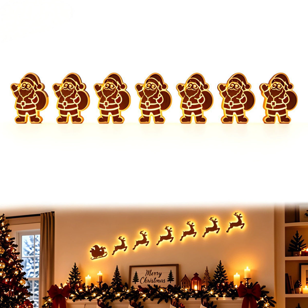 🎄LED Reindeer Wall Decorations - Festive Christmas Lighting