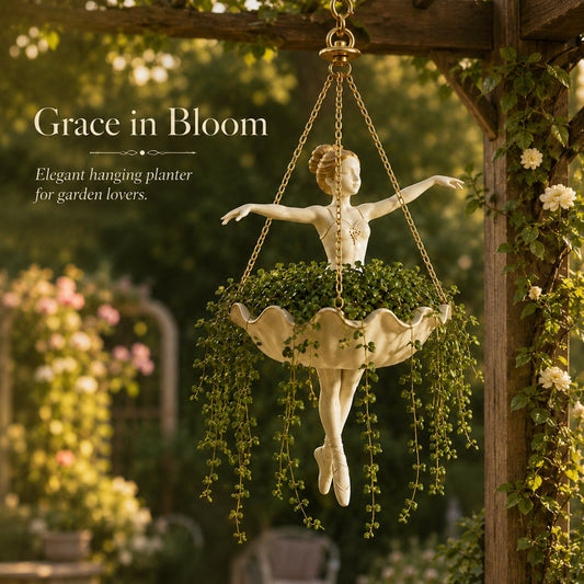 💃 Ballet Dancer Hanging Planter– 🌿Elegant Garden Decor for Porch & Patio