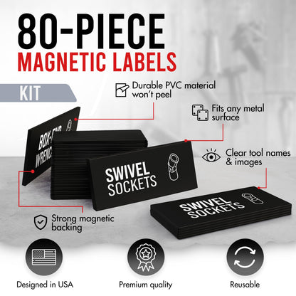 🧰 80-Piece Magnetic Toolbox Labels Kit