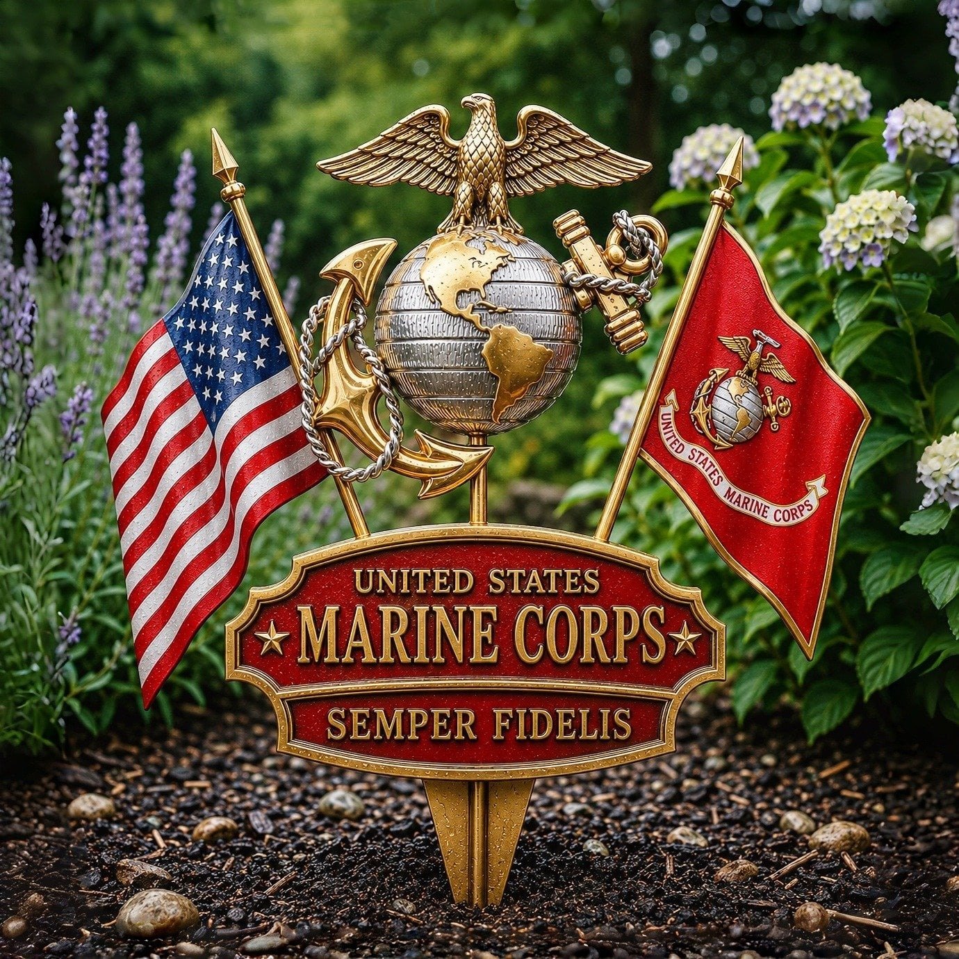 🏆Last Day Promo: 49% OFF 🎖️-US Marine Corps Semper Fidelis Tribute Garden Stake
