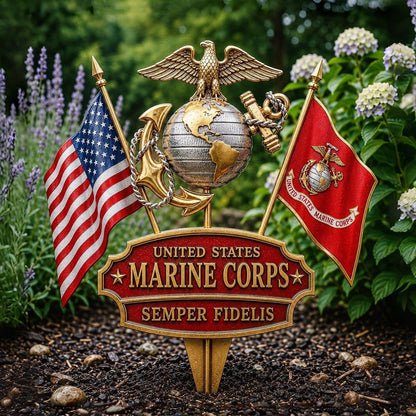 🏆Last Day Promo: 49% OFF 🎖️-US Marine Corps Semper Fidelis Tribute Garden Stake