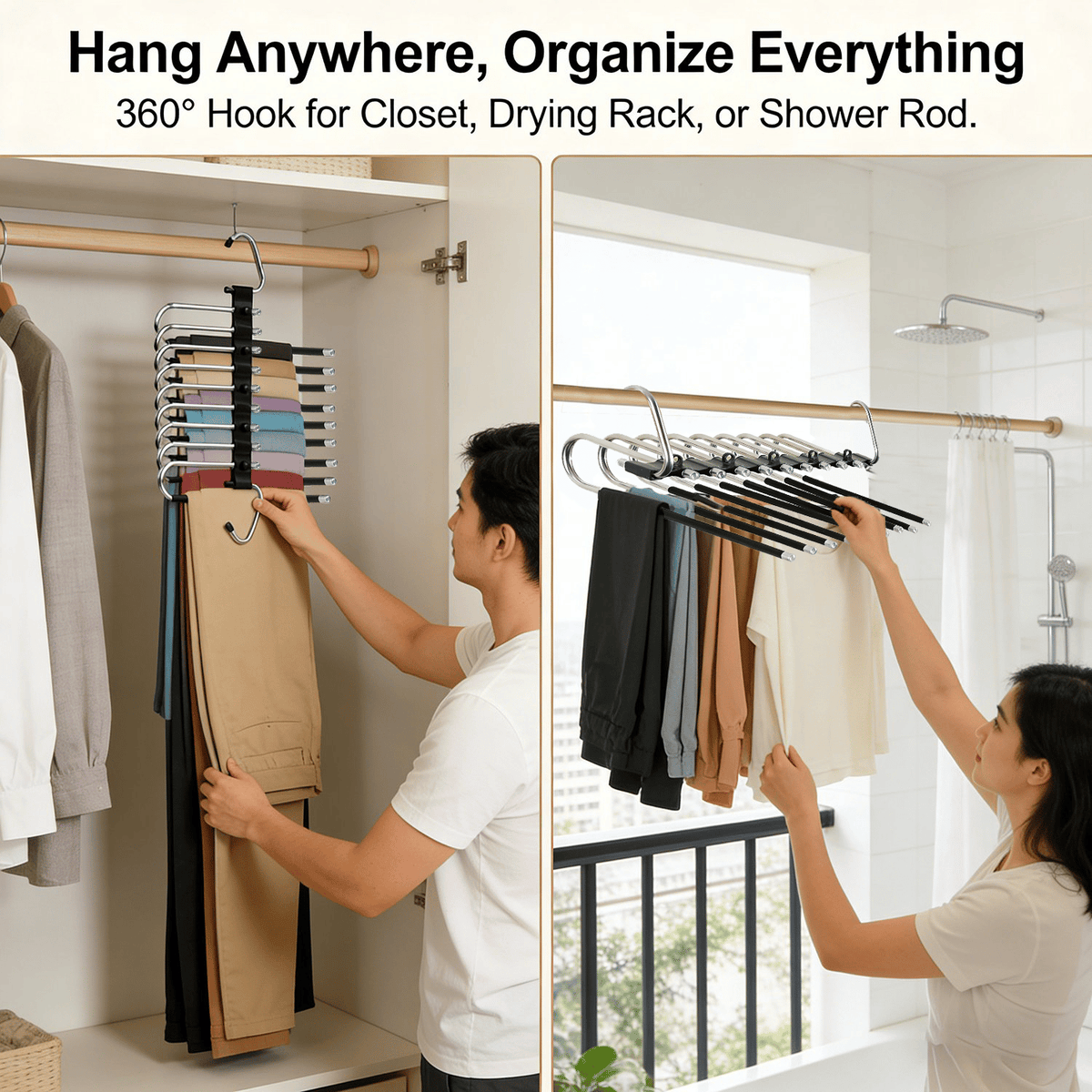 🔥Up to 55% Off👖 9-Tier Space-Saving Pants Hangers