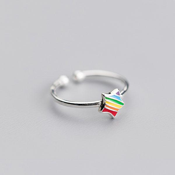 S925 Star Rainbow Ring