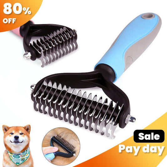 🐶🐾 Double-Sided Pet Grooming Brush – Dog & Cat Hair Remover & Styling Comb