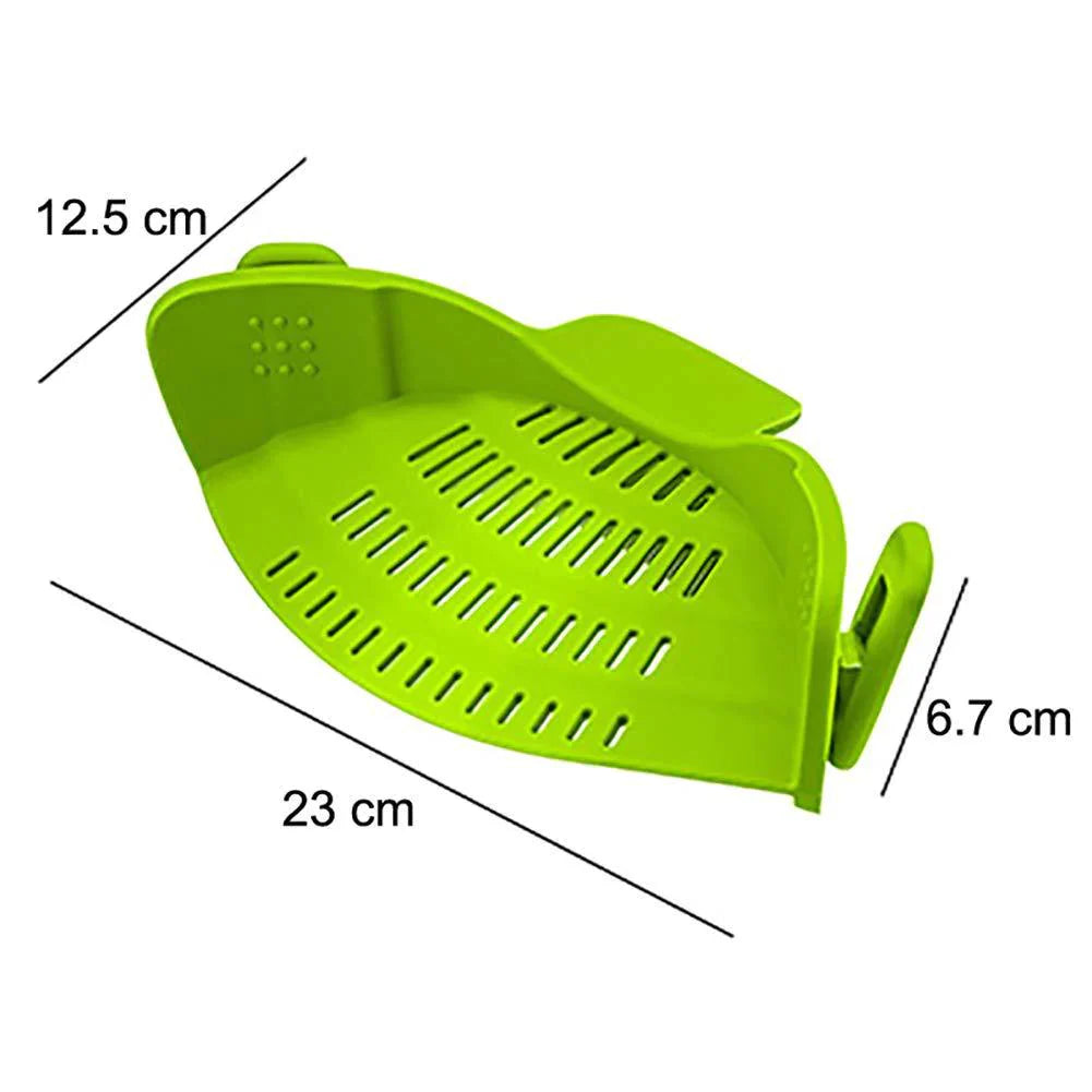 🍝 Silicone Clip-On Strainer – Food-Grade, Leak-Proof & Easy Drain ✨