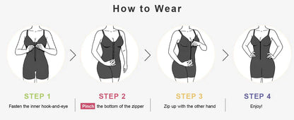 💃 Women's Zip-Front Shapewear Bodysuit – Tummy Control & Waist Sculpting🔥