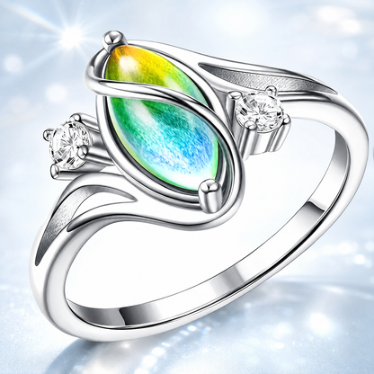💍 Rainbow Moonstone Ring – 925 Sterling Silver • Timeless Elegance