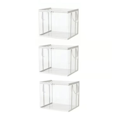 Large Clear Thick Plastic Storage Box with Hinged Lid
