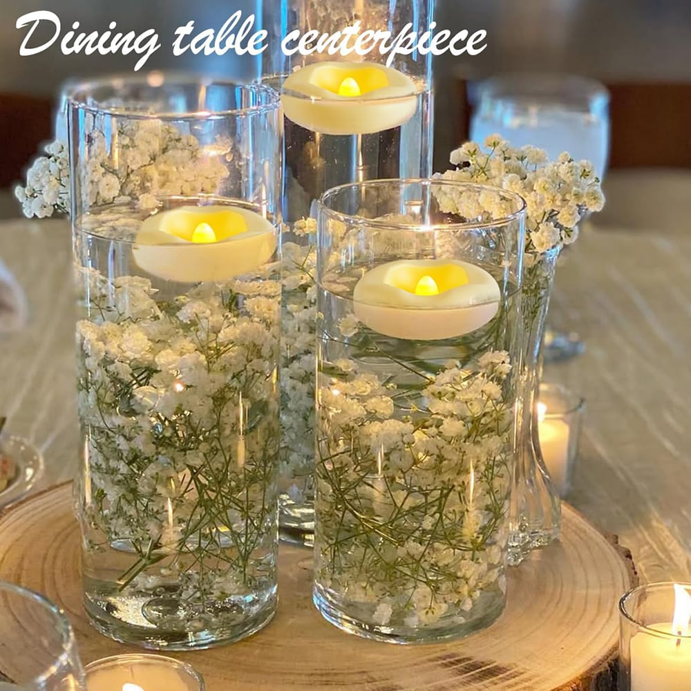 🕯️ Water-Activated Floating LED candle shape – Flameless Waterproof Ambiance for Any Occasion