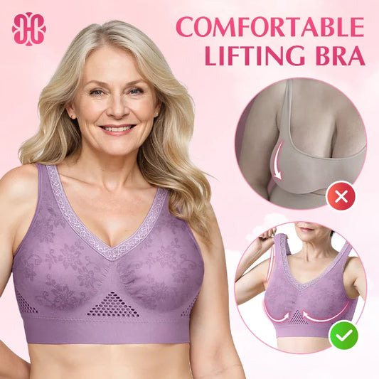 💖 High-Support Seamless Wireless Lace Bra – Comfort & Natural Lift ✨