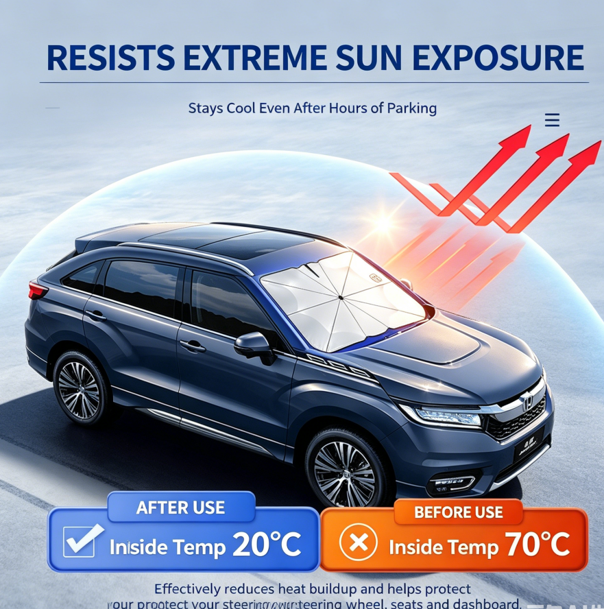 ❄️Nano Car Windshield Sunshade | 99.9% UV & Heat Block, Instantly Cool Your Vehicle