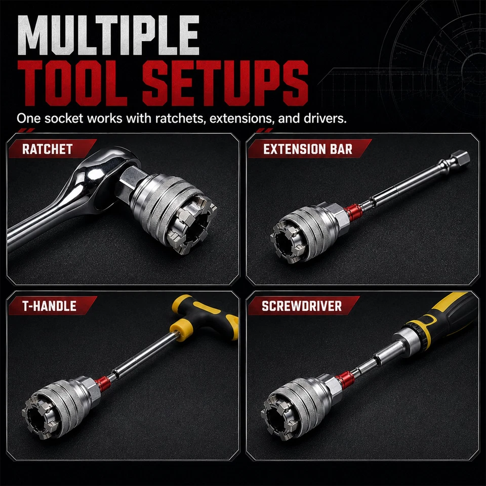 ⚒️Multi-function Universal Socket Wrench Tool