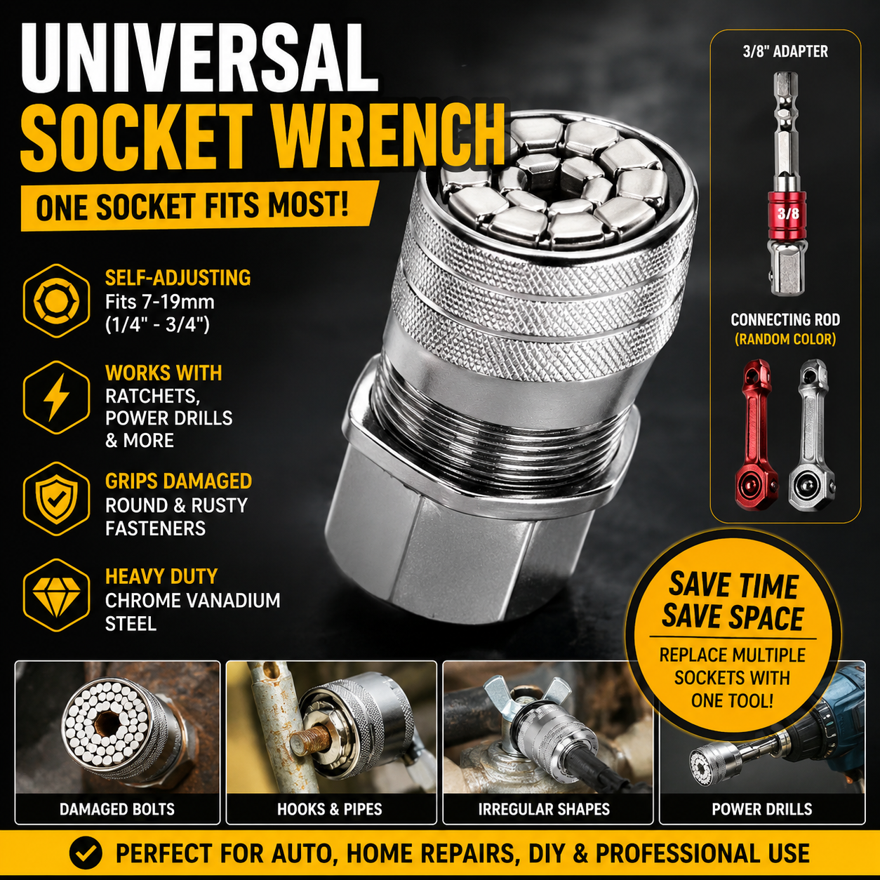 ⚒️Multi-function Universal Socket Wrench Tool