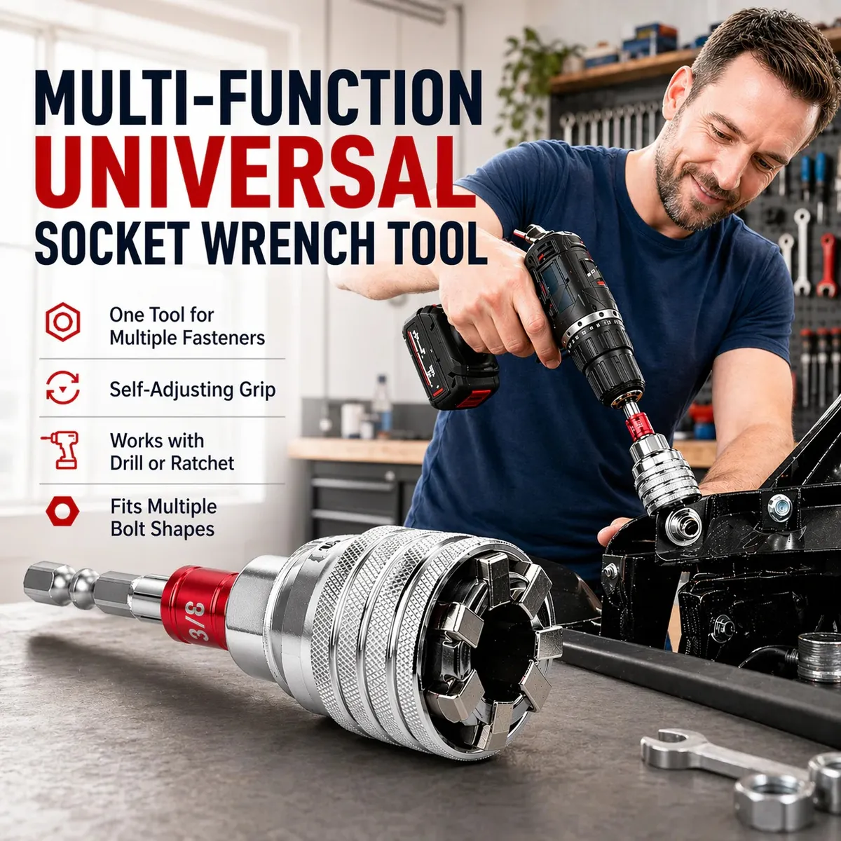 ⚒️Multi-function Universal Socket Wrench Tool
