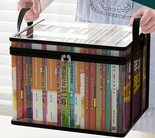 Large Clear Thick Plastic Storage Box with Hinged Lid