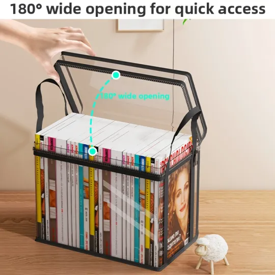Large Clear Thick Plastic Storage Box with Hinged Lid