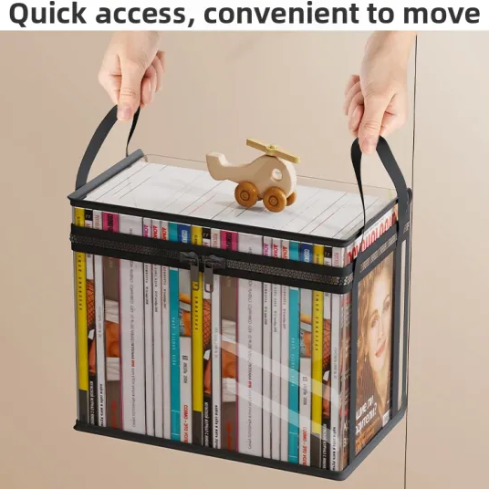 Large Clear Thick Plastic Storage Box with Hinged Lid