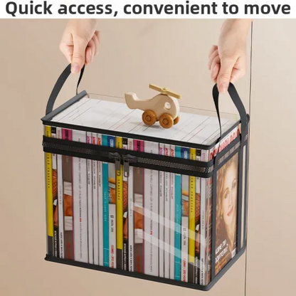 Large Clear Thick Plastic Storage Box with Hinged Lid