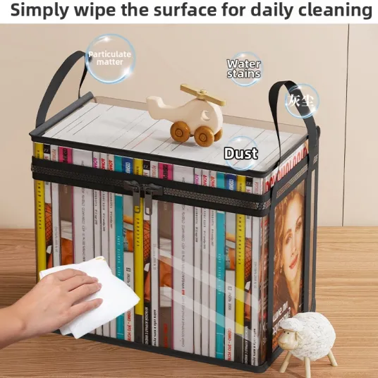 Large Clear Thick Plastic Storage Box with Hinged Lid