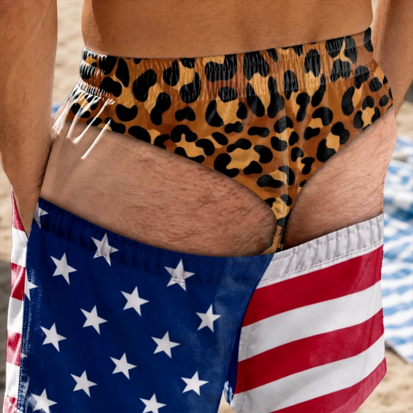 🔥🥳40K+ SOLD!😂Funny Patriotic Men’s Swim Trunks