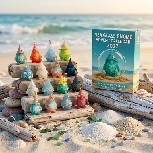 🌊🧝‍♂️ Gnome Advent Calendar | 24 Coastal Gnome Charms for Christmas Countdown, Tree Decor & Holiday Gifts 🎄✨