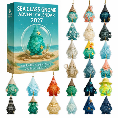 🌊🧝‍♂️ Gnome Advent Calendar | 24 Coastal Gnome Charms for Christmas Countdown, Tree Decor & Holiday Gifts 🎄✨