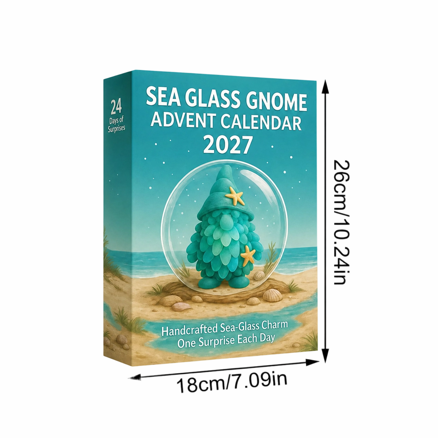 🌊🧝‍♂️ Gnome Advent Calendar | 24 Coastal Gnome Charms for Christmas Countdown, Tree Decor & Holiday Gifts 🎄✨