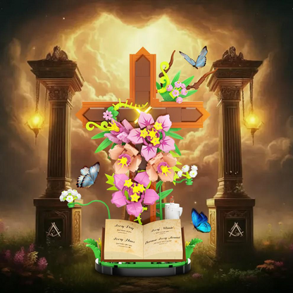 ✝️🌸 Blooming Faith Cross Building Set – Meaningful Christian Gift