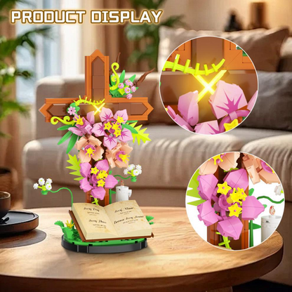 ✝️🌸 Blooming Faith Cross Building Set – Meaningful Christian Gift
