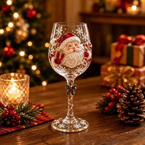 🔥🎁Christmas 3D Wine Glass Collection Gift Box Set✨