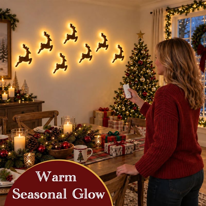 🎄LED Reindeer Wall Decorations - Festive Christmas Lighting