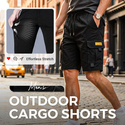 👨🩳 Men's Casual Cargo Shorts – Elastic Drawstring Waist & Utility Pockets