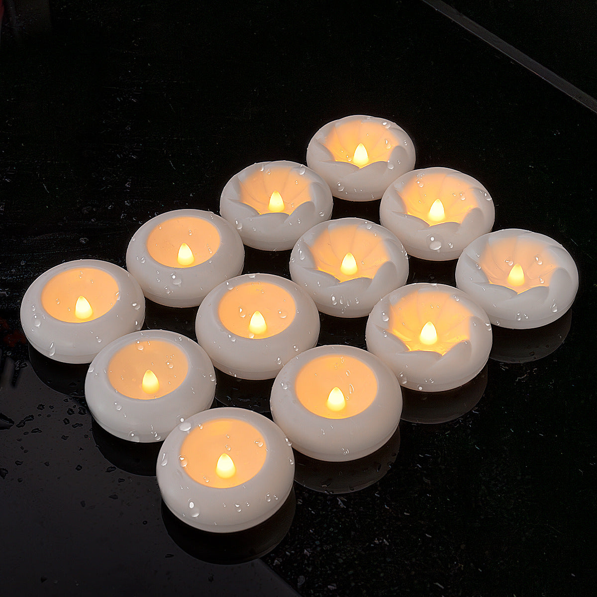 🕯️ Water-Activated Floating LED candle shape – Flameless Waterproof Ambiance for Any Occasion
