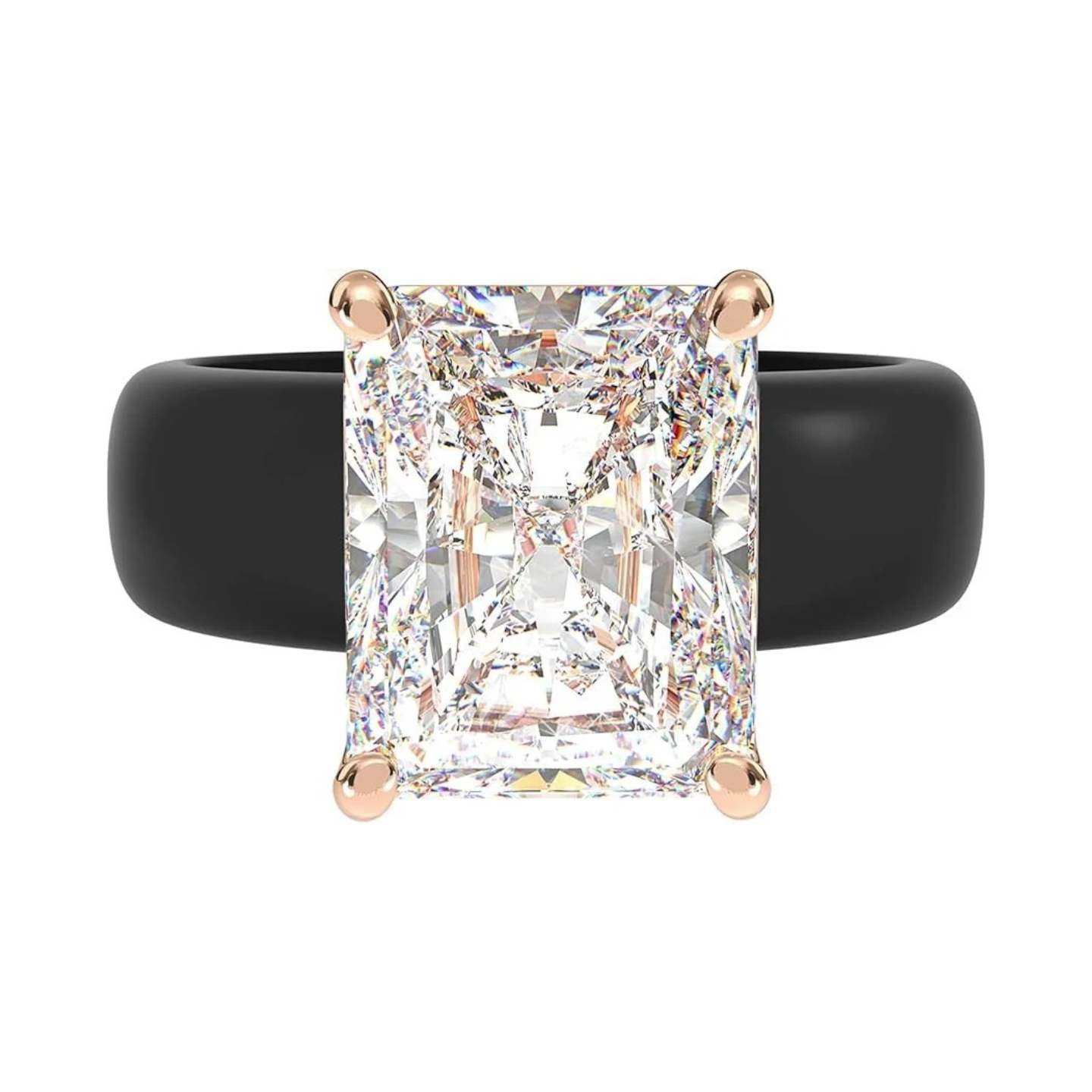 💫 Silicone Ring – 10×8 mm Emerald Cut CZ💎