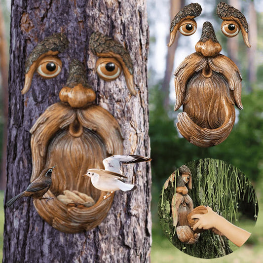 🌳🐦53%OFF Whimsical Tree Face Bird Feeder – Resin Garden Art Decor🎁