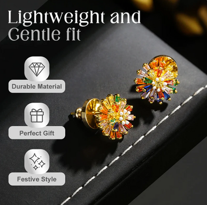 🎆 Luxury Firework Earrings and Necklace💎 Timeless Sparkle, Everyday Glamour