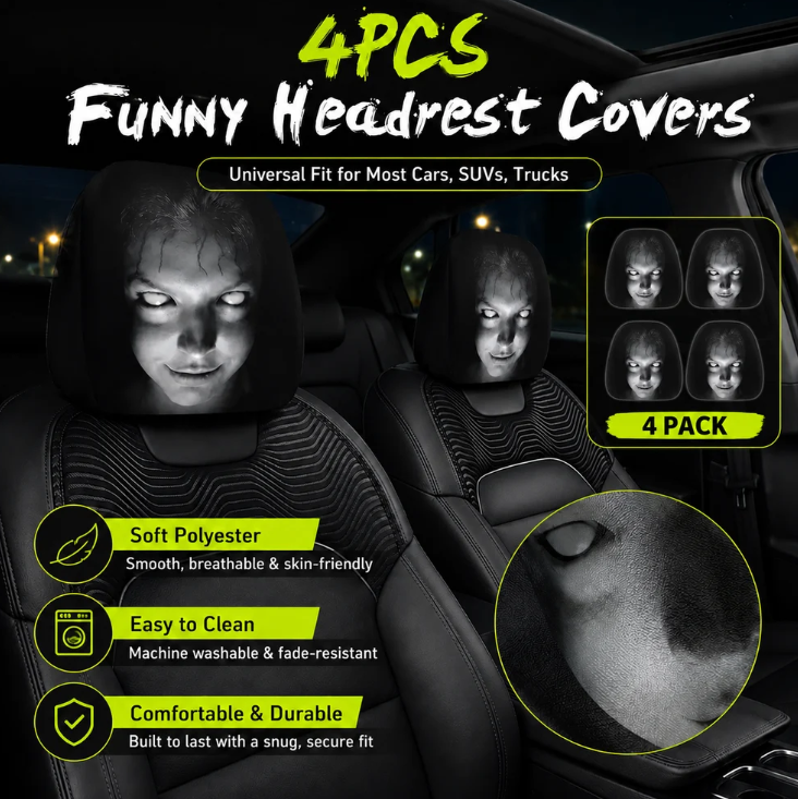🔥 HOT SALE 55% OFF 😆 Funny Cartoon Car Headrest Covers🚗