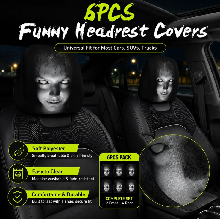 🔥 HOT SALE 55% OFF 😆 Funny Cartoon Car Headrest Covers🚗