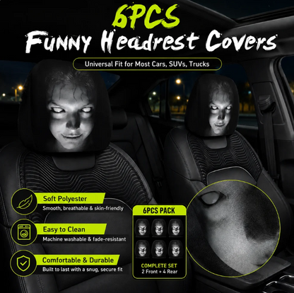 🔥 HOT SALE 55% OFF 😆 Funny Cartoon Car Headrest Covers🚗