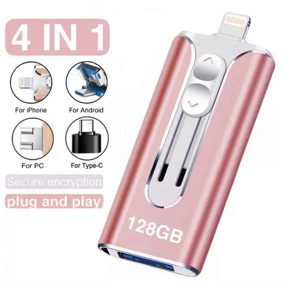 ⚡ Easy To Take ⚡ Portable USB 3.0 Flash Drive | 3-in-1 Storage for All Devices