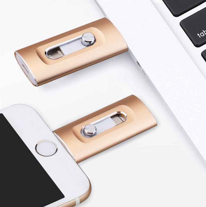 ⚡ Easy To Take ⚡ Portable USB 3.0 Flash Drive | 3-in-1 Storage for All Devices