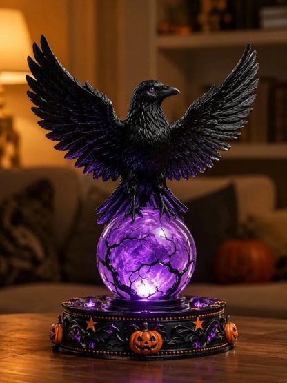 🔥 Last Day 49% OFF 🎃 Halloween Raven Crystal Ball Lighted Decor 👻